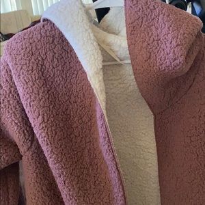 PINK BLUSH SHERPA HOODIE